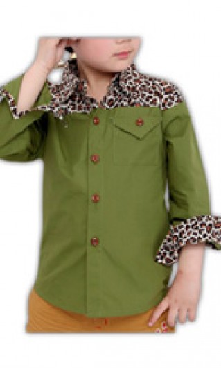 ST-L815 ：個人設計 童裝豹纹型格襯衫 童裝品牌