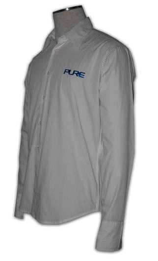 MCS-ST-07 ：男裝長袖襯衫 制服公司 男裝長袖打底衫  購買純色恤衫 一般恤衫質地 恤衫制服