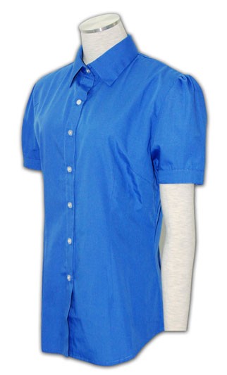 WDX-ST-05 ：網上訂購 女裝簡約修腰襯衫 女裝短袖恤衫款式 保險業恤衫 服務性行業恤衫 