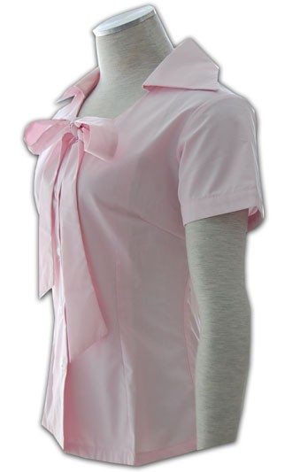 WDX-ST-08 ：個性化童裝襯衫 女裝短褲英文 蝴蝶結恤衫 OL恤衫look 專業訂造恤衫