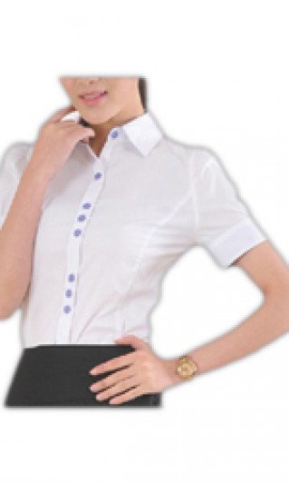 ST-WSF806 ：訂 女裝簡約淨色襯衫 女裝短袖 供應職業服 女裝恤批發價 網上訂購恤衫